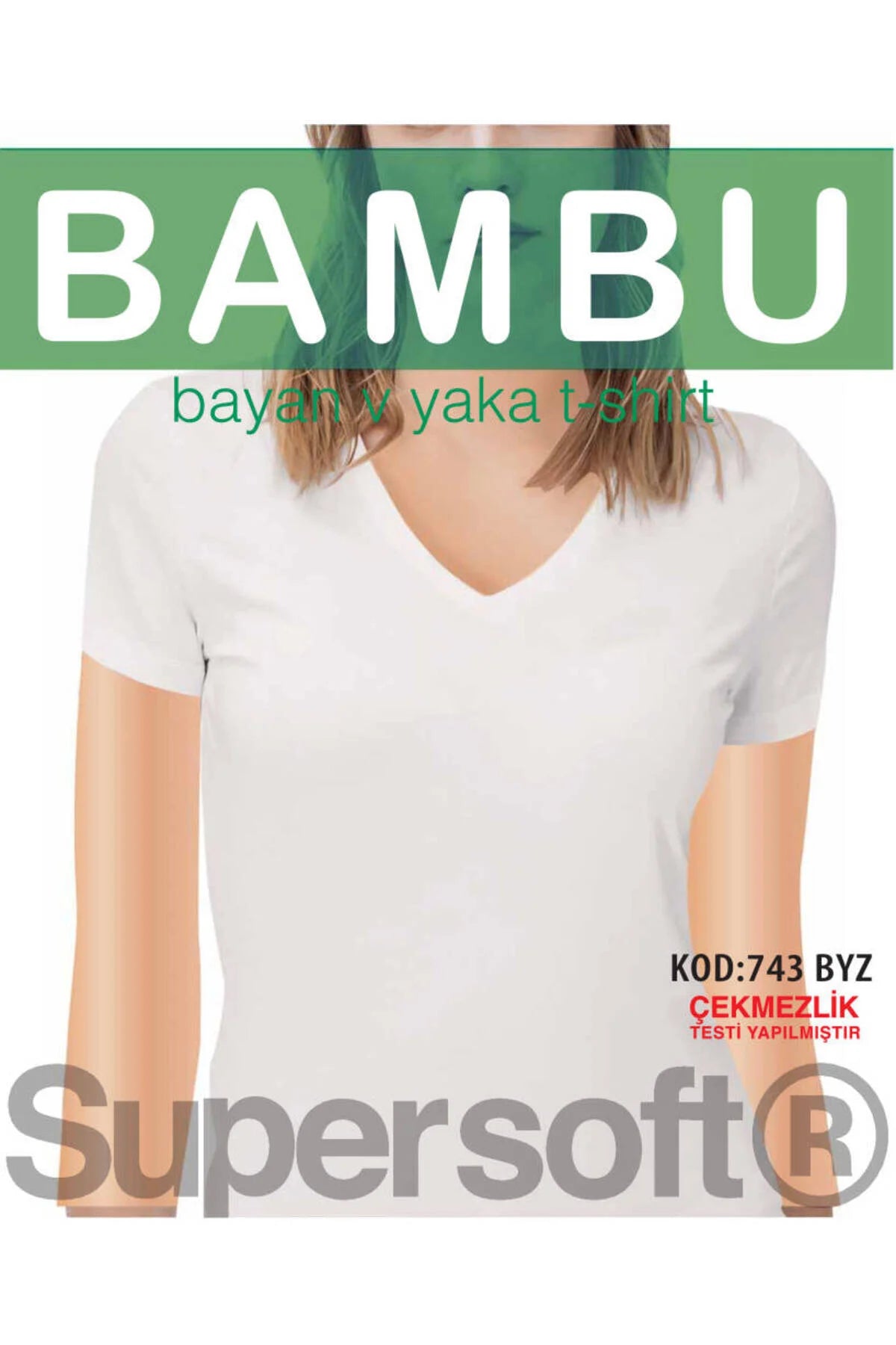 3'Lü Kadın Bambu V Yaka T-shirt