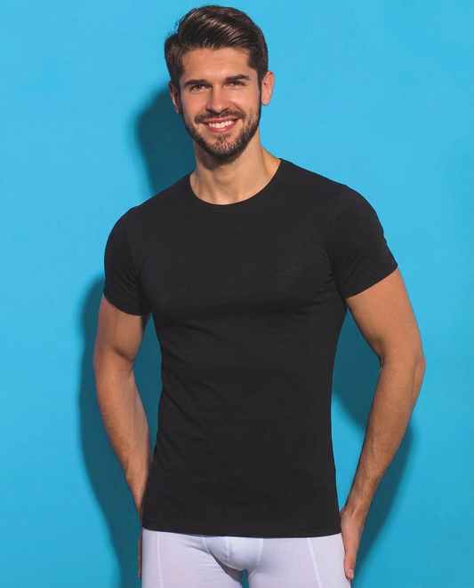 3'Lü Erkek Bambu Kısakol Sıfır Yaka T-Shirt
