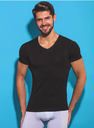 3'Lü Erkek Bambu Kısakol V Yaka T-Shirt