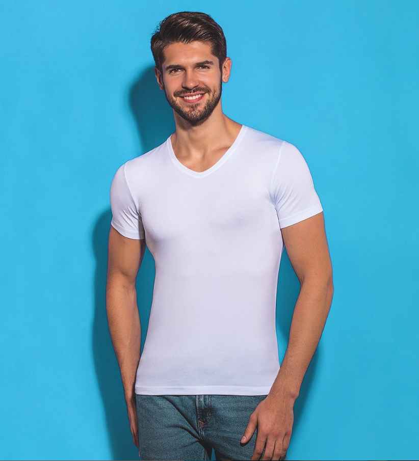 3'Lü Modal V Yaka T-Shirt