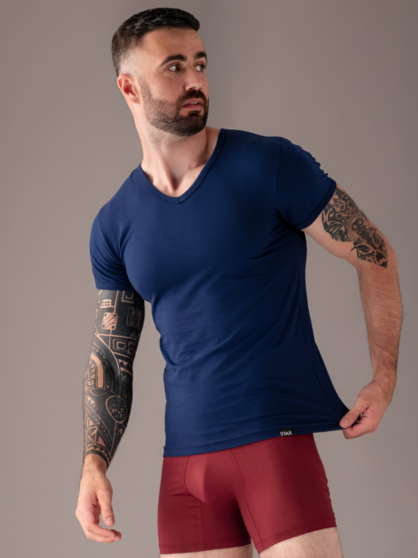 3'Lü Modal V Yaka T-Shirt