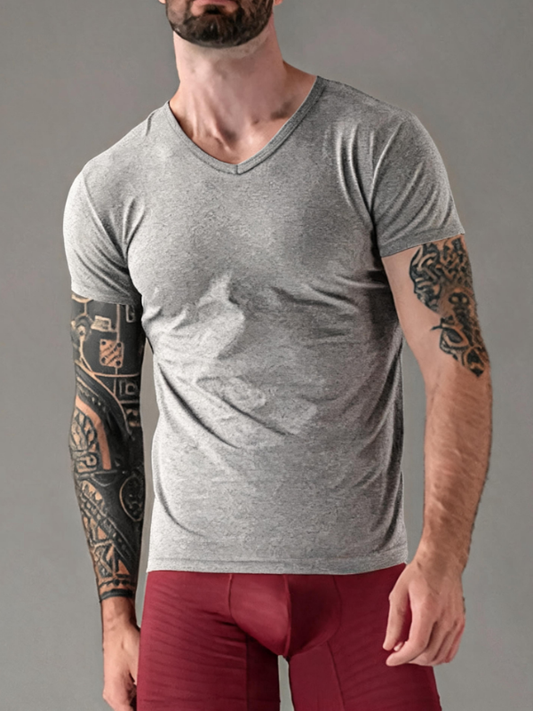 3'Lü Modal V Yaka T-Shirt